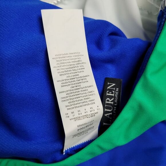 NEW RALPH LAUREN ONE SHOULDER BLUE GREEN OMBRE PIECE SWIMSUIT 4 NWT - Picture 10 of 10